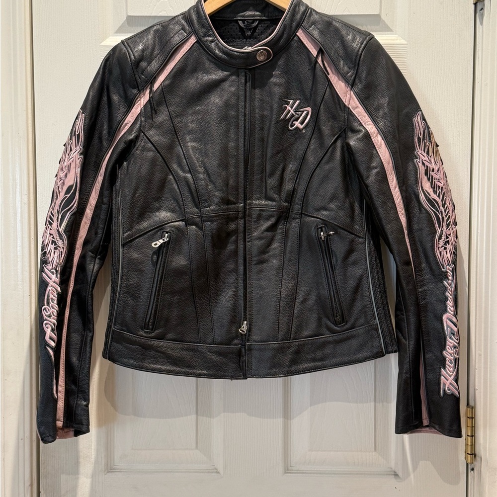Harley-Davidson Women's Leather Jacket with Pink Accents